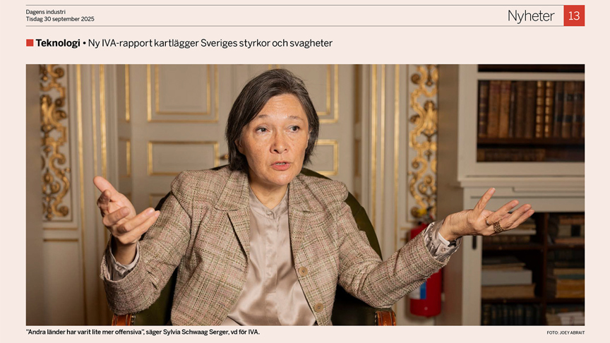 tidningssida med Sylvia Schwaag Serger