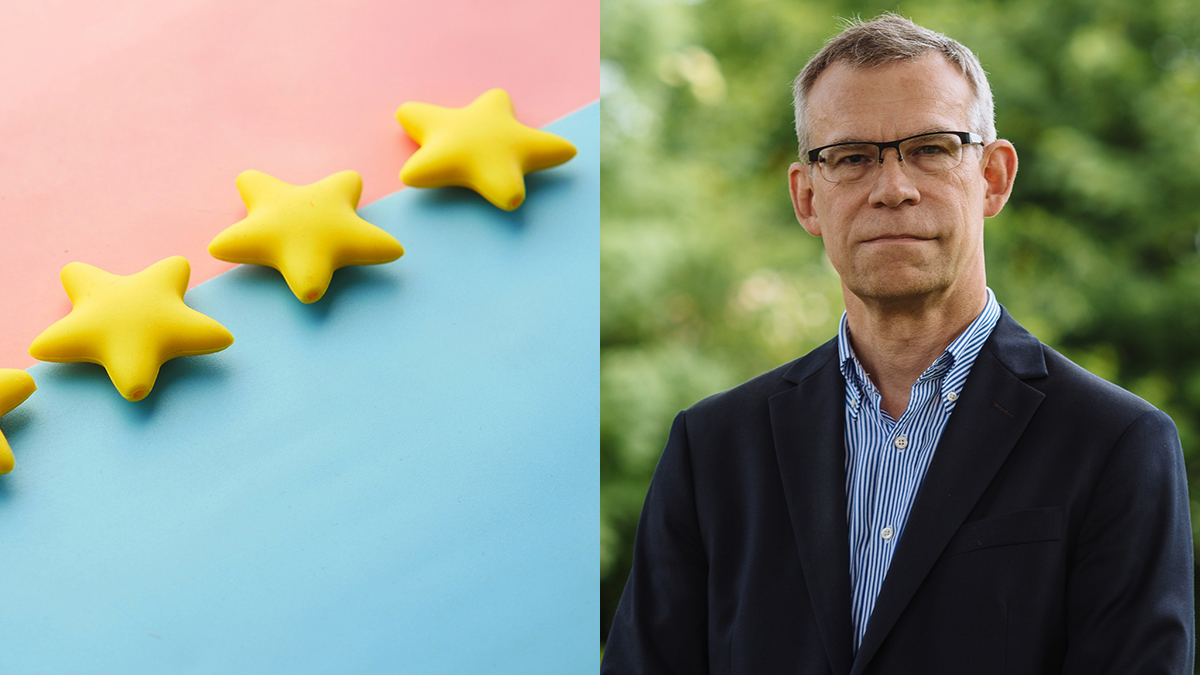 Montage - yellow stars and portraits Björn Ekelund