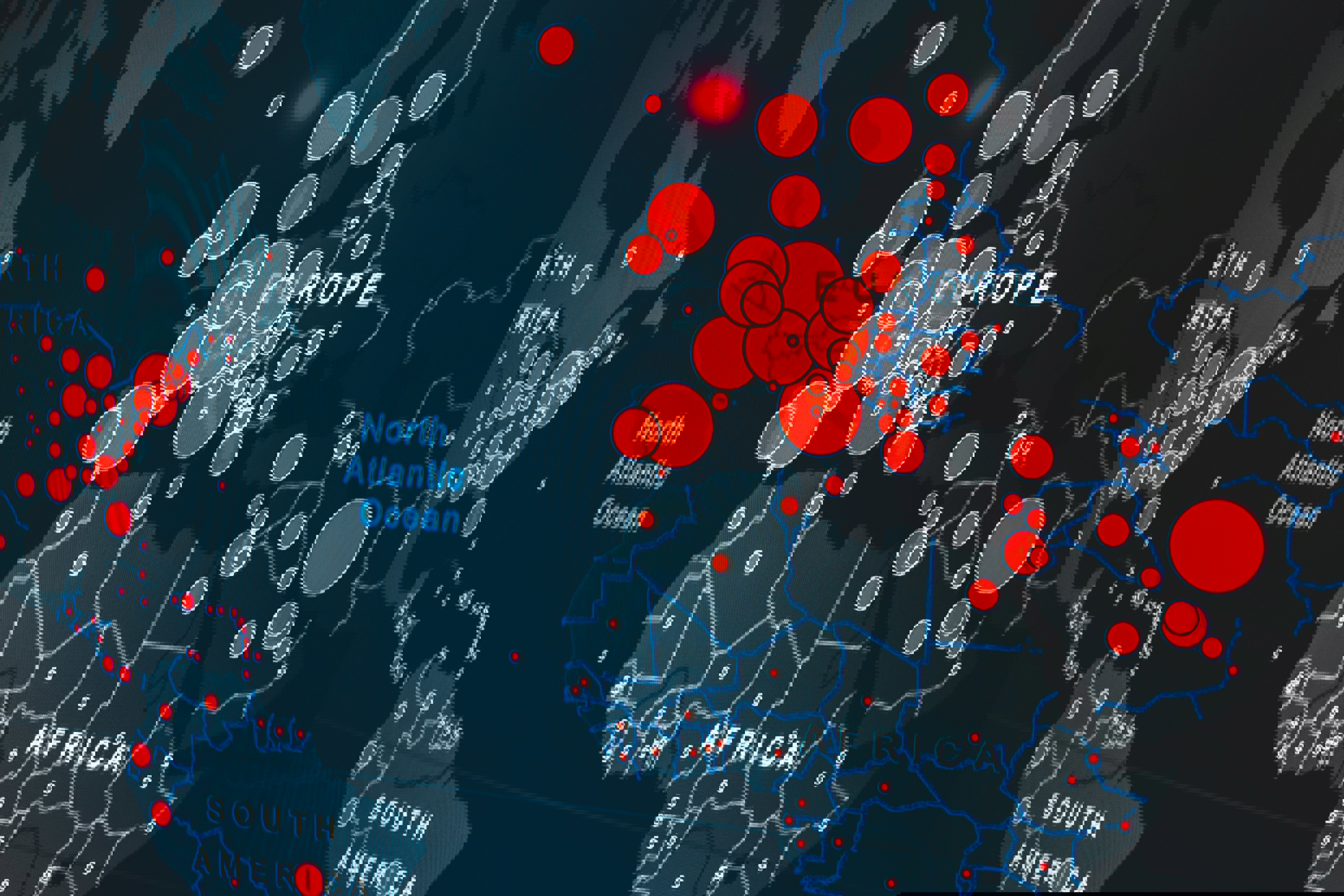 karta med röda prickar
