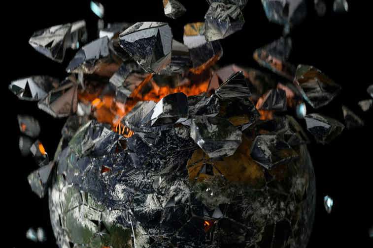 jordglob som exploderar