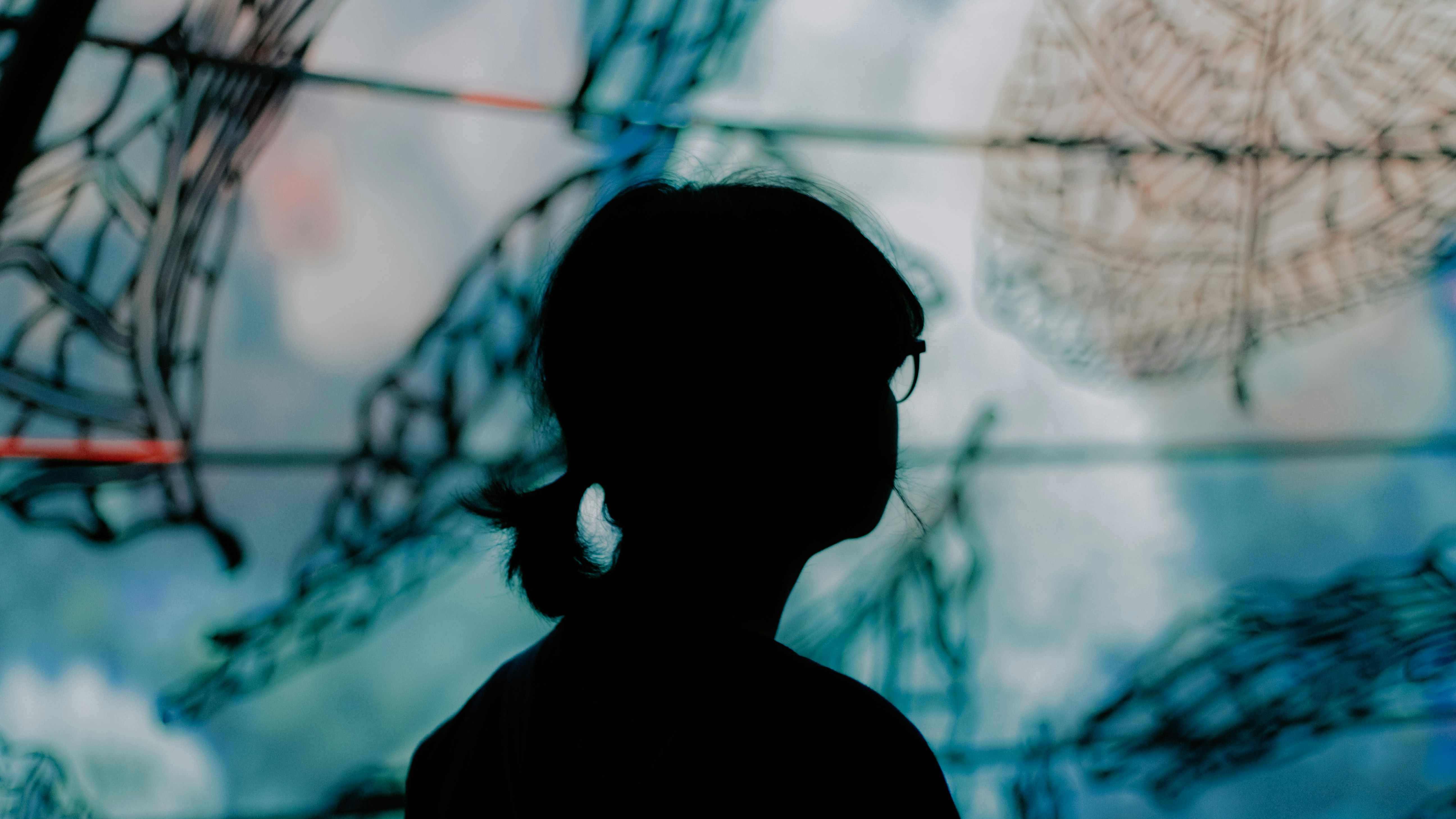 siluett av framåtblickande person bakifrån