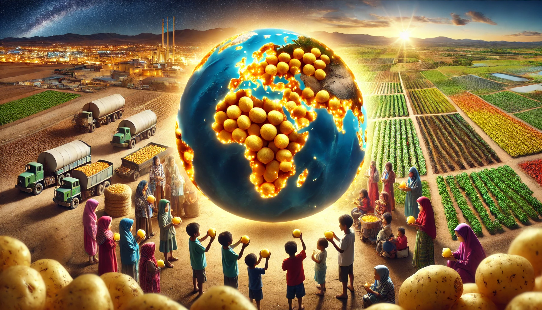 A planet covered in potatoes