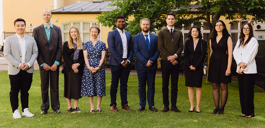 Group photo of scholarship holders outdoors