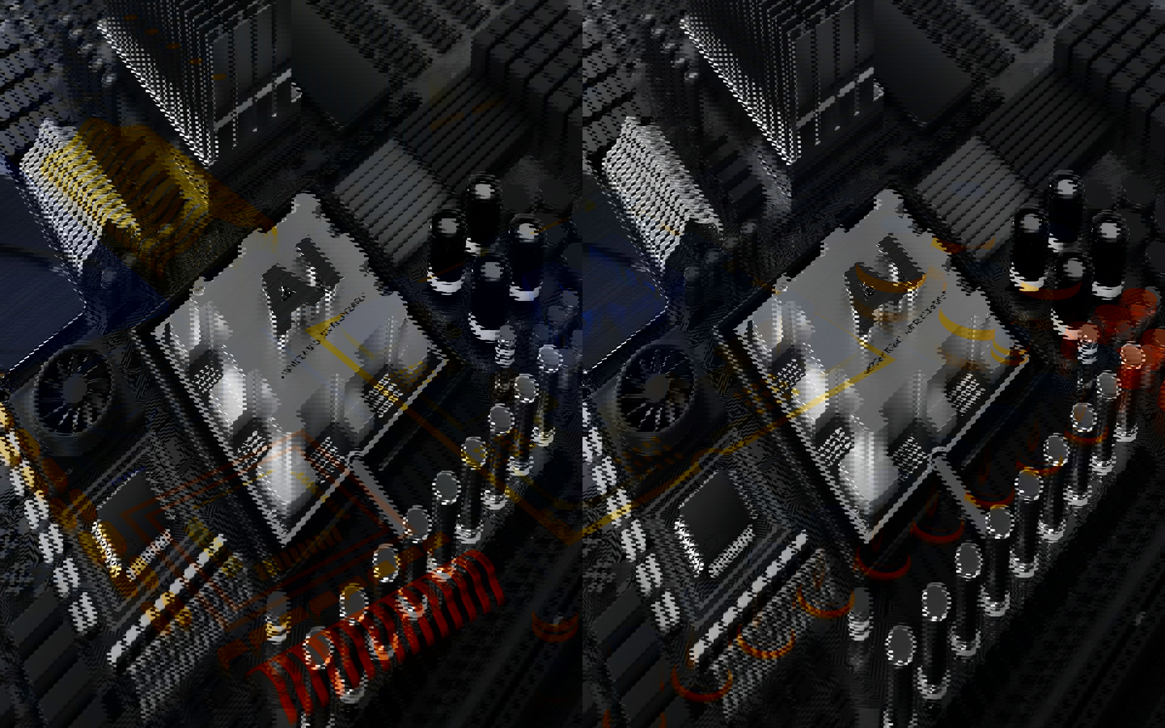 close up datorkompressor med många komponeneter