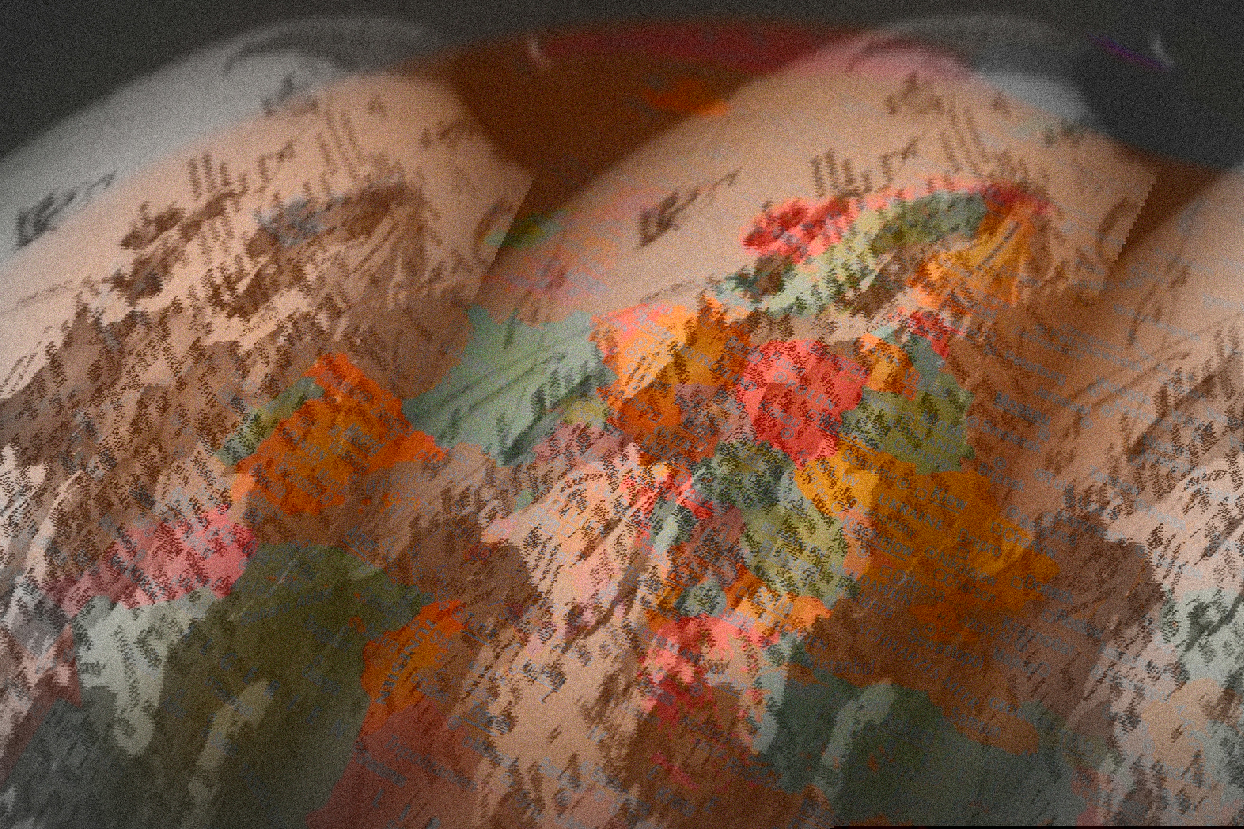 närbild jordglob med Europa i fokus